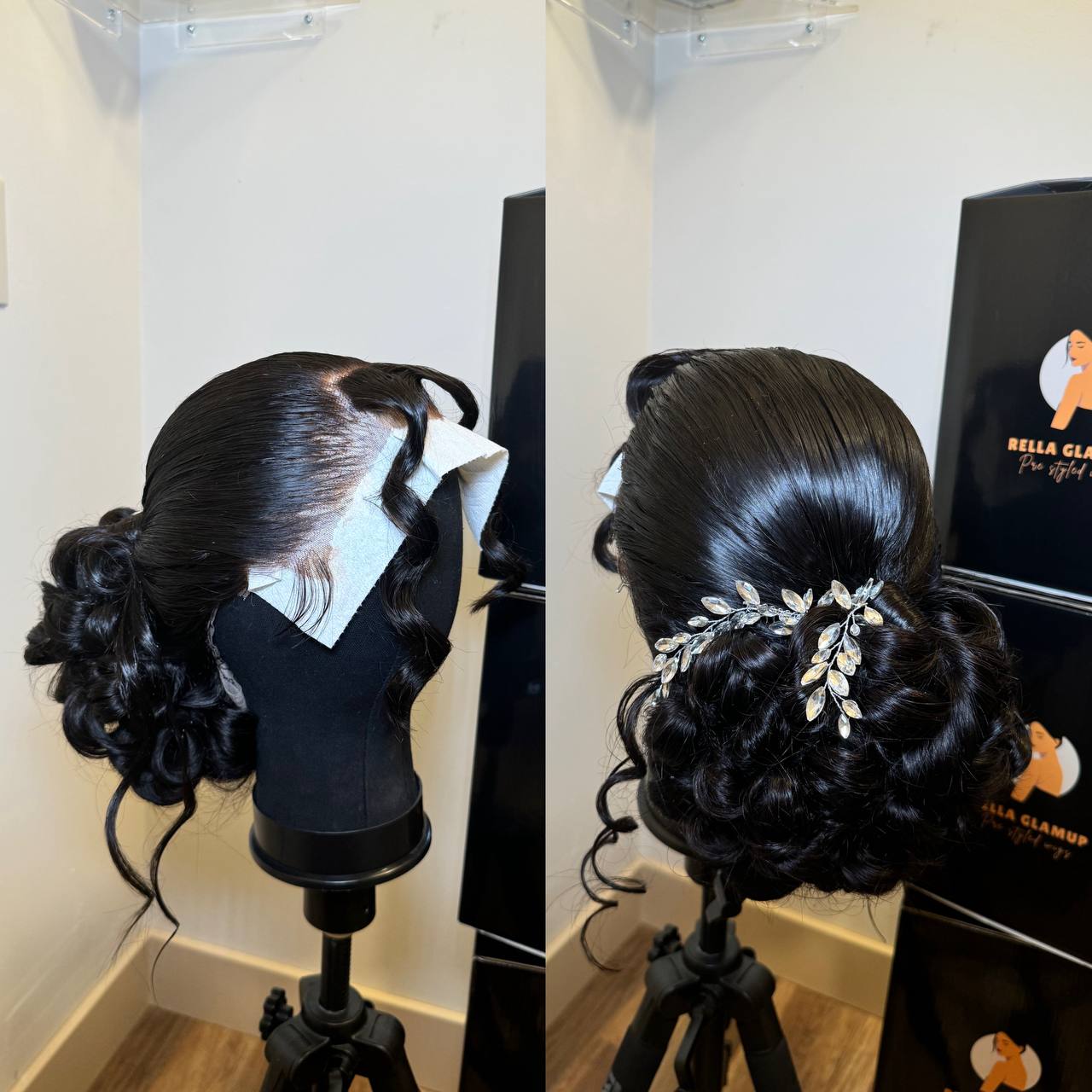 pre- style bridal wig
